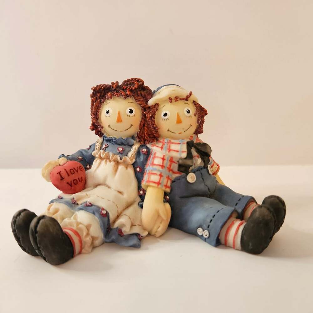 Raggedy Ann And Andy Sitting Figurine I Love You